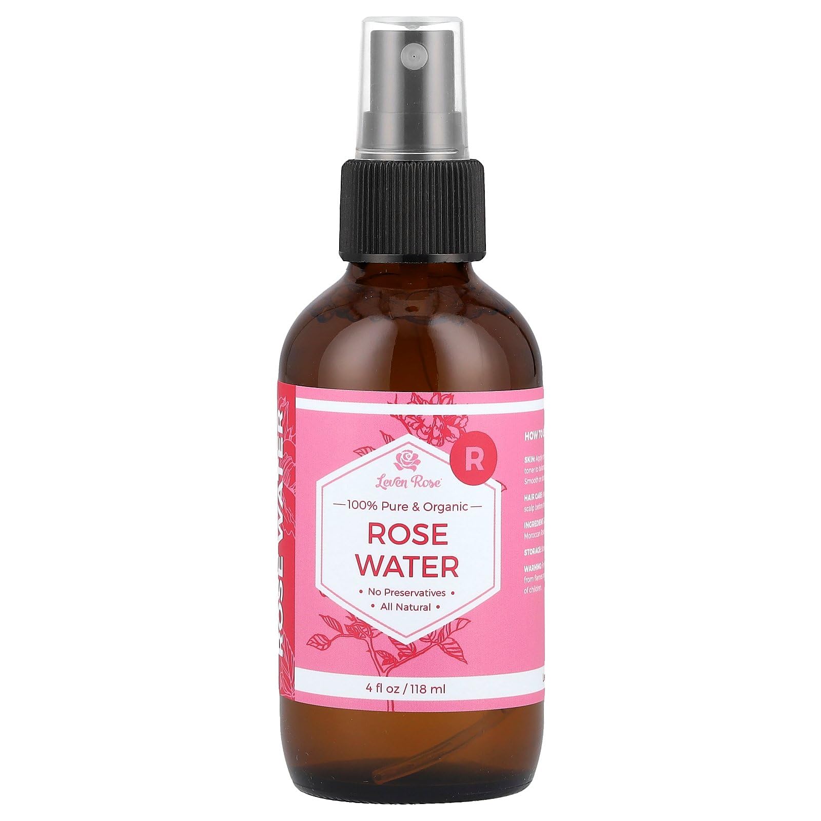 Foto 2 pulgar | Agua De Rosas Leven Rose 100% Pura Y Orgánica, 118 Ml - Venta Internacional.