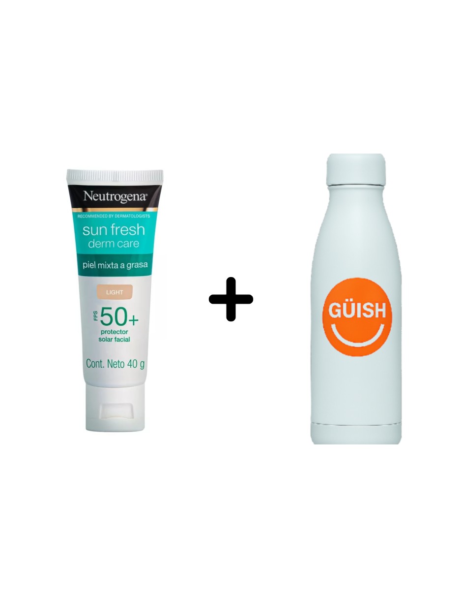 Protector Solar Facial Tono Claro Neutrogena Sun + Termo De Agua De Regalo Güish