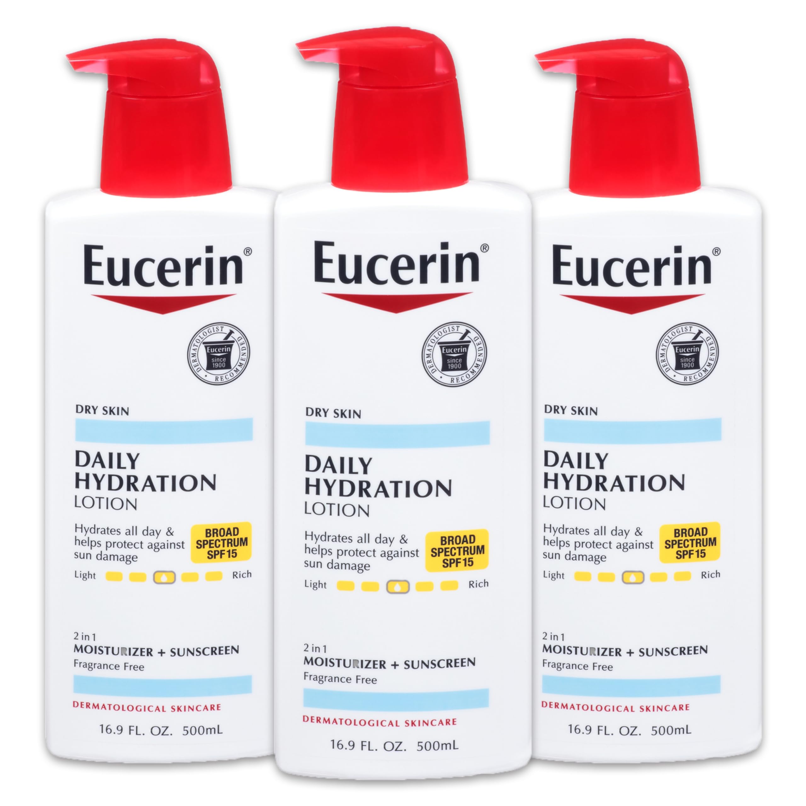 Loción Corporal Eucerin Daily Hydration Spf 15 500 Ml (paquete De 3) - Venta Internacional.