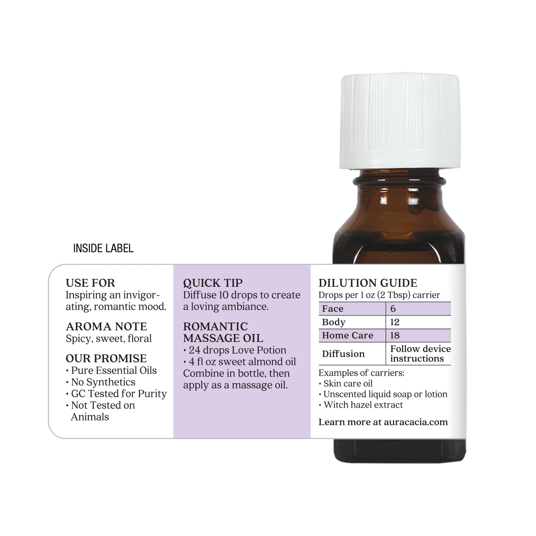 Foto 7 pulgar | Mezcla De Aceites Esenciales Aura Cacia Love Potion 15 Ml - Venta Internacional.