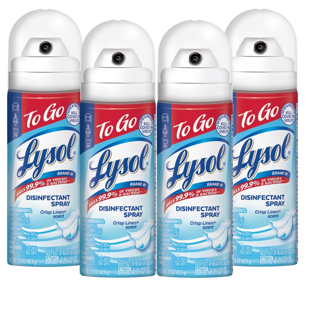 Foto 1 | Spray Desinfectante Lysol To Go Crisp Linen, 44 Ml, Paquete De 4 Unidades - Venta Internacional.