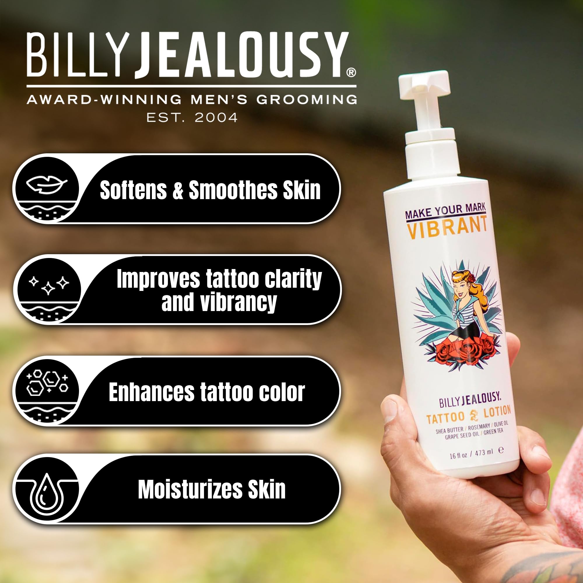 Foto 3 | Loción Para Tatuajes Billy Jealousy Tattoo Aftercare 473 Ml - Venta Internacional.