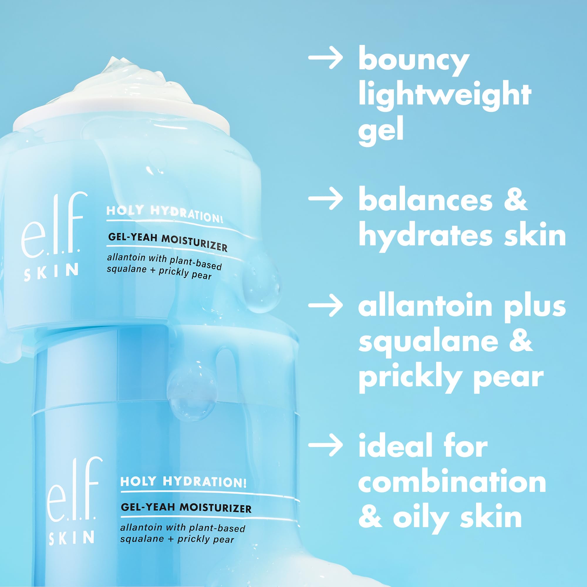 Foto 3 pulgar | Crema Hidratante E.l.f. Skin Holy Hydration! Gel-yeah Con Escualano - Venta Internacional.