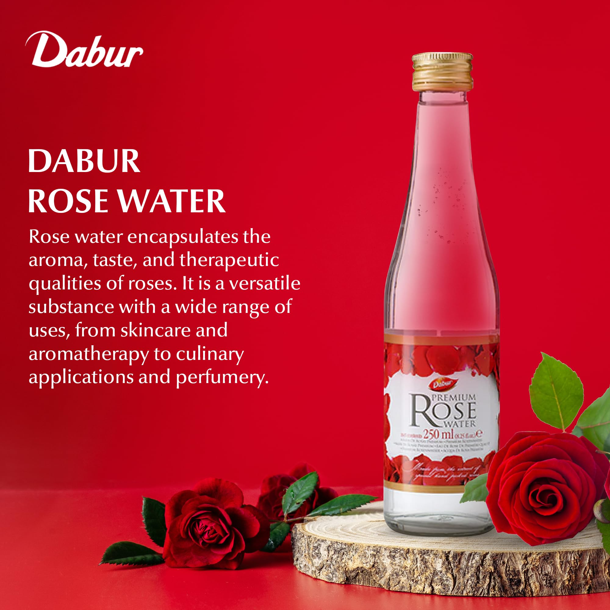 Foto 3 pulgar | Elixir Aromático Dabur De Agua De Rosas, 250 Ml, Para Cocinar Y Para La Piel - Venta Internacional.