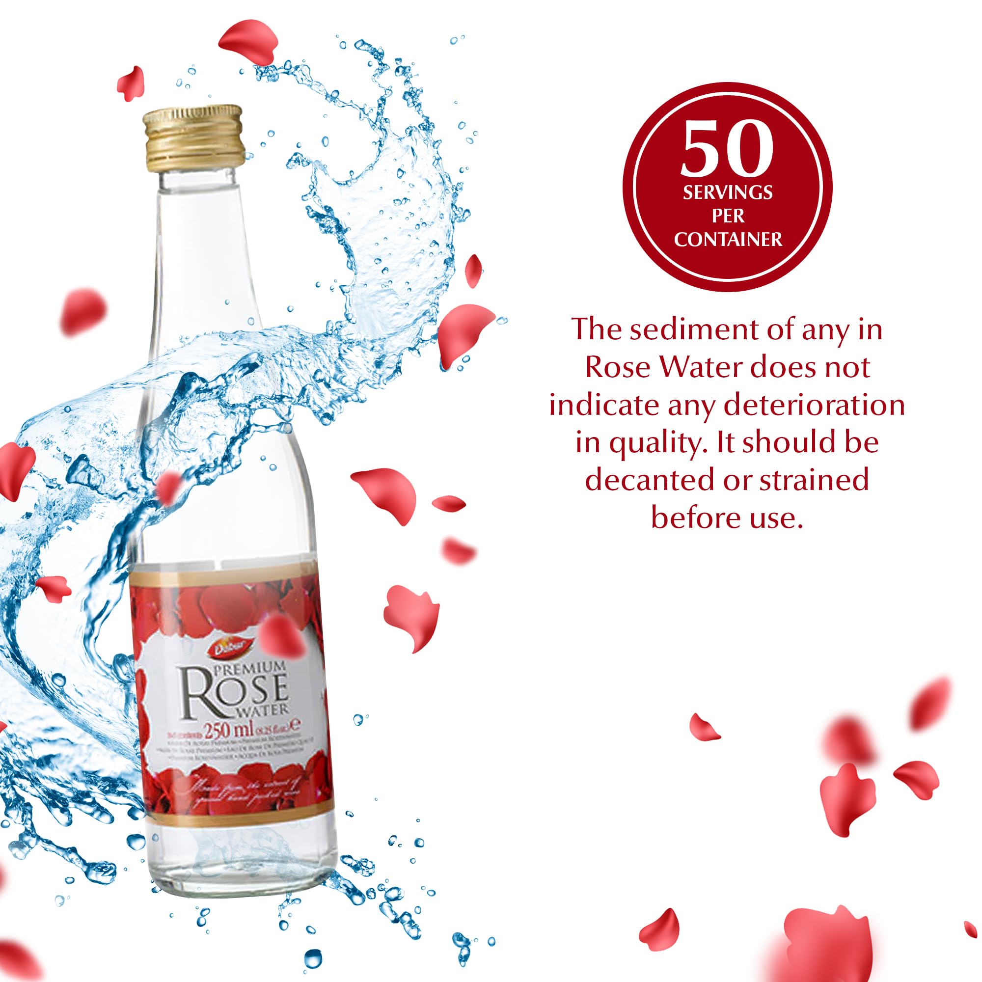 Foto 5 pulgar | Elixir Aromático Dabur De Agua De Rosas, 250 Ml, Para Cocinar Y Para La Piel - Venta Internacional.