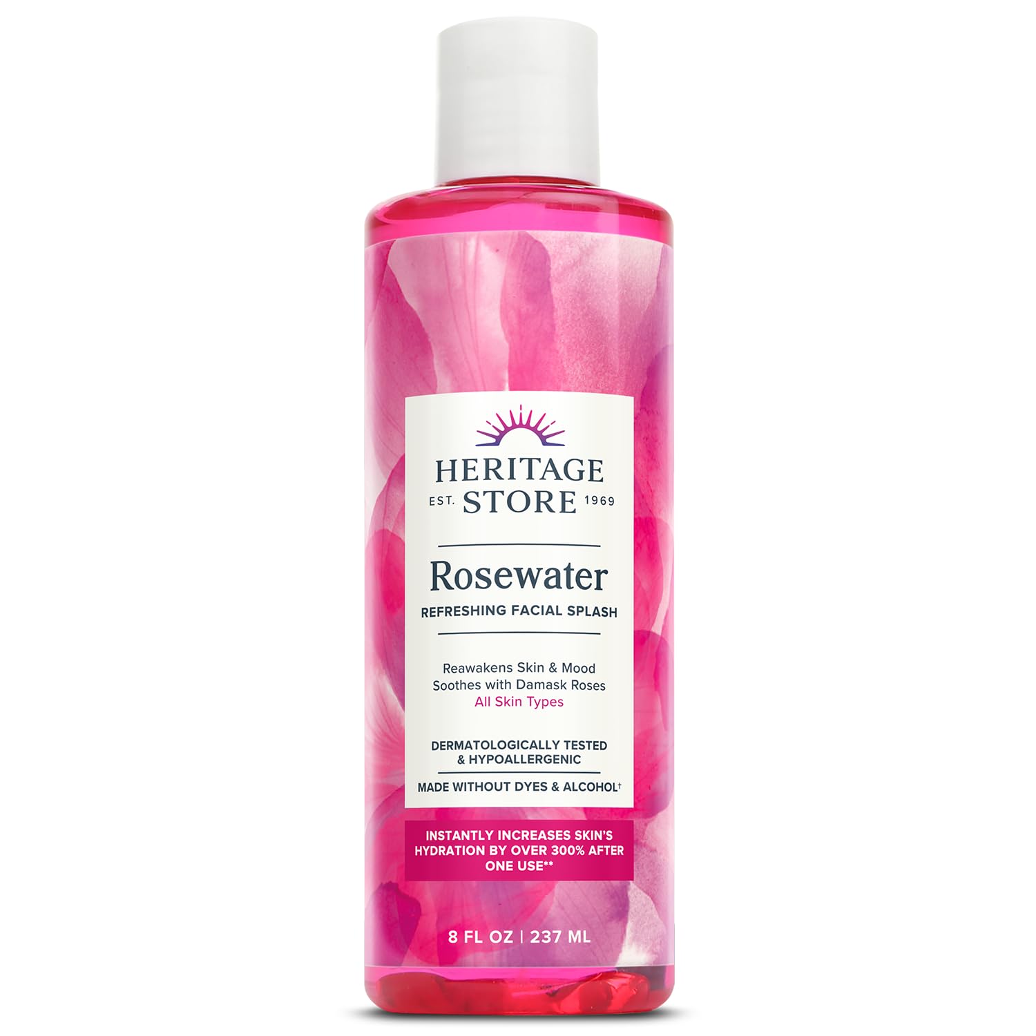 Facial Splash Heritage Store Rosewater 240 Ml Para Piel Radiante - Venta Internacional.