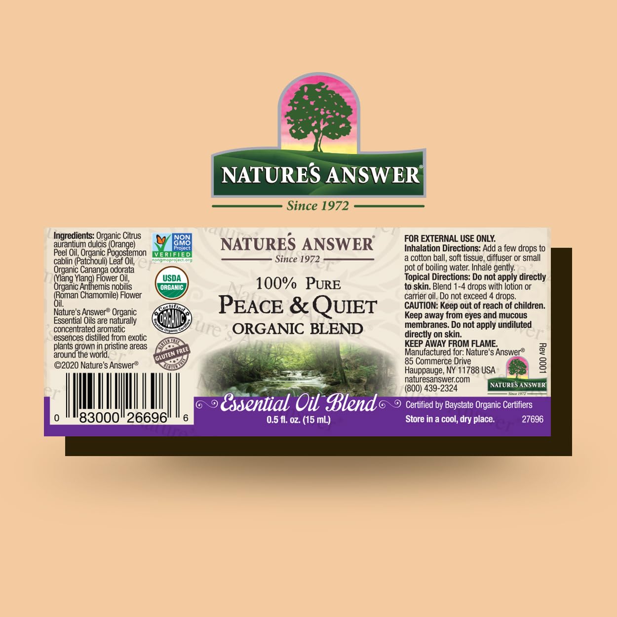 Foto 3 pulgar | Mezcla De Aceites Esenciales Nature's Answer Peace/calming Relax 15 Ml - Venta Internacional.