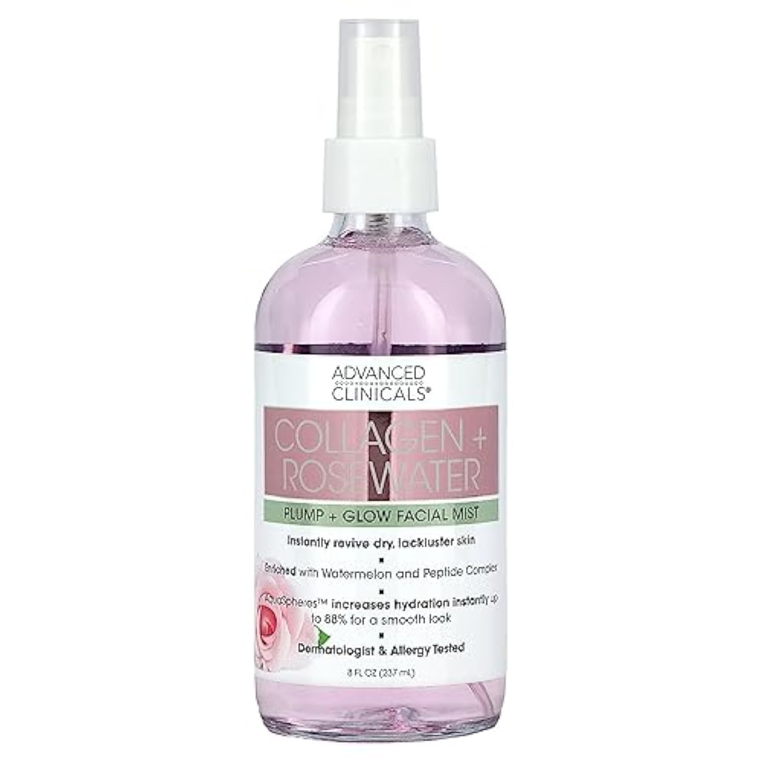 Tónico Facial Advanced Clinicals Con Colágeno Y Agua De Rosas, 240 Ml - Venta Internacional.