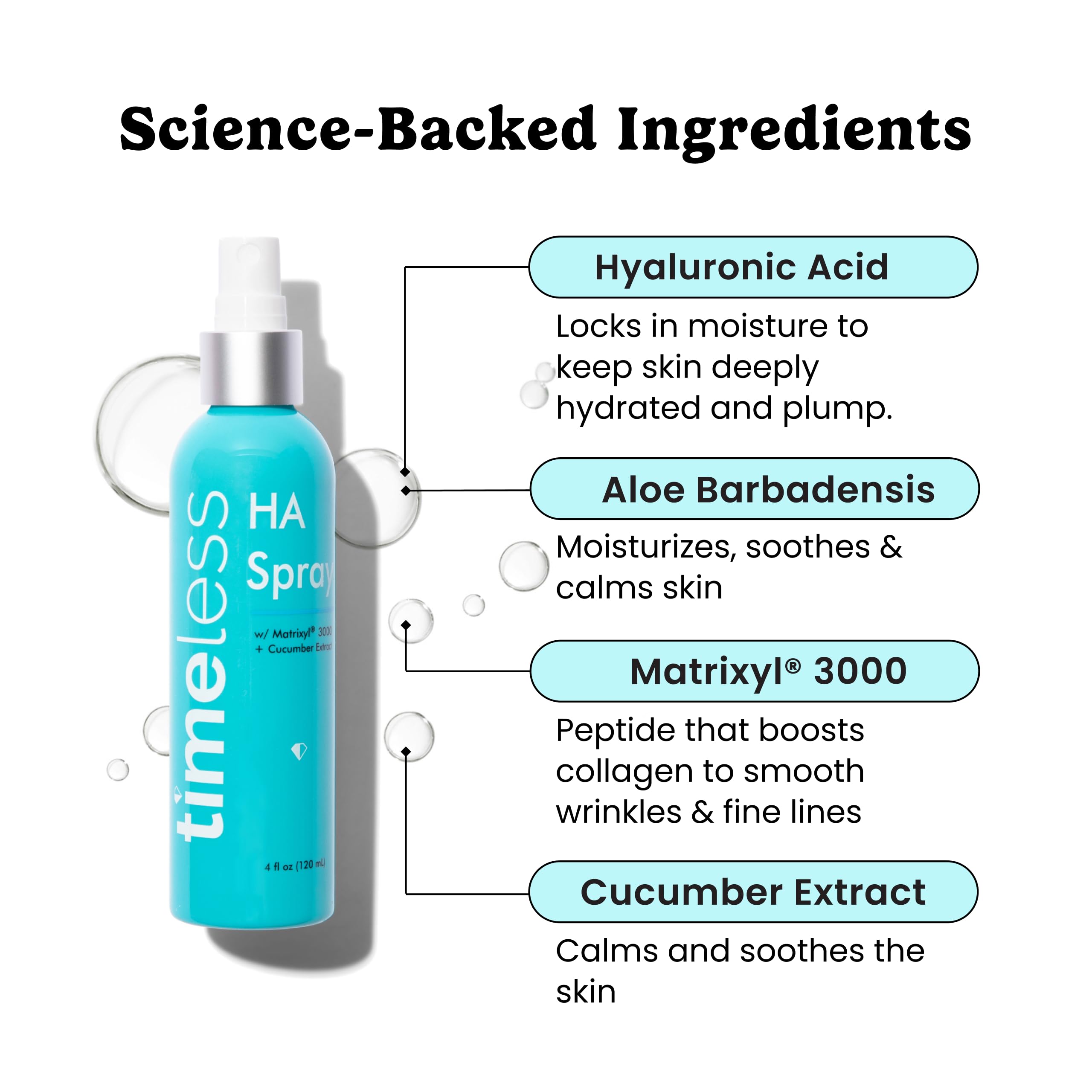 Foto 3 pulgar | Skin Mist Timeless Skin Care Ha Matrixyl 3000 Con Pepino 120 Ml - Venta Internacional.