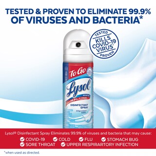 Foto 3 | Spray Desinfectante Lysol `to Go` Crisp Linen 44 Ml (paquete De 12) - Venta Internacional.