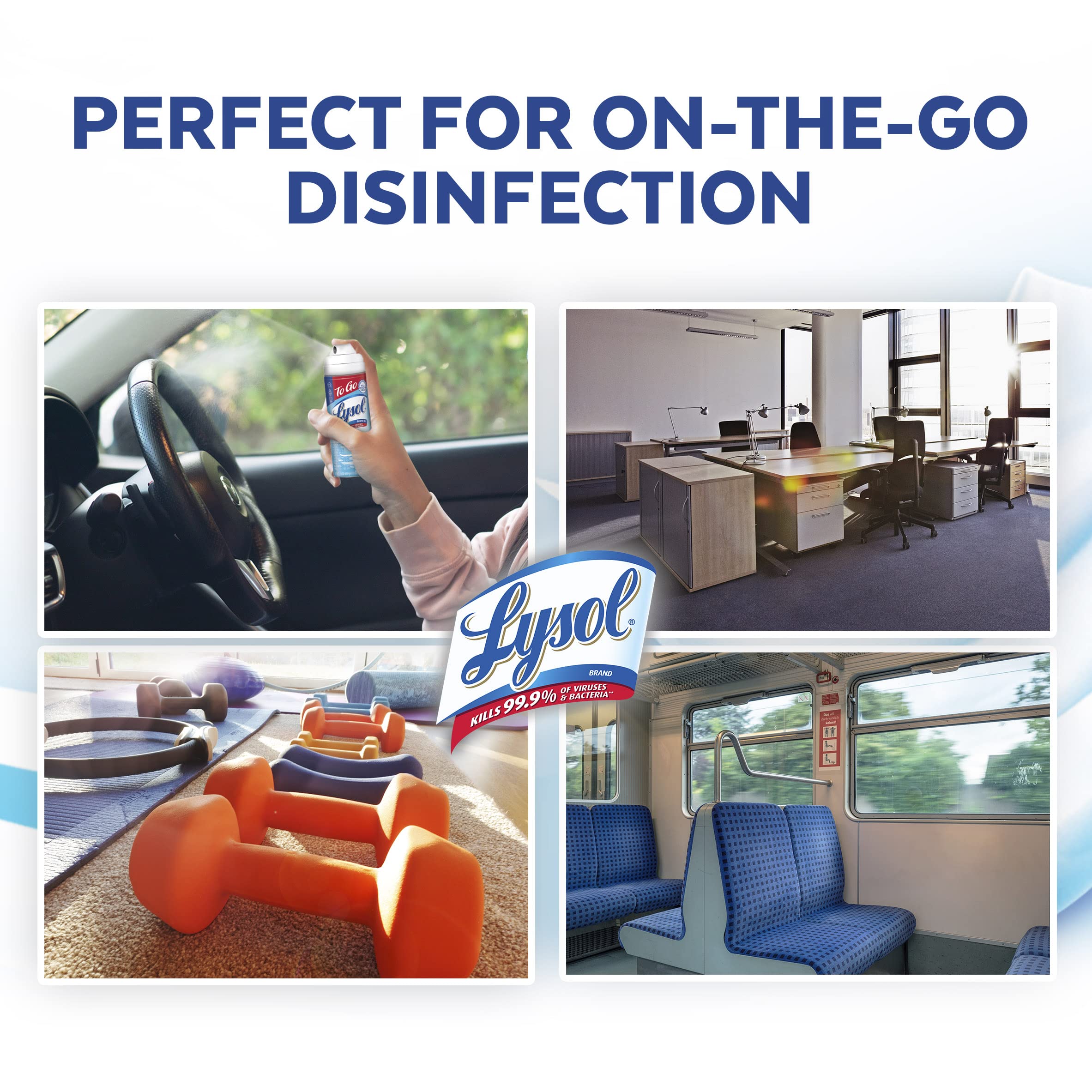 Foto 5 pulgar | Spray Desinfectante Lysol `to Go` Crisp Linen  44 Ml (paquete De 12) - Venta Internacional.