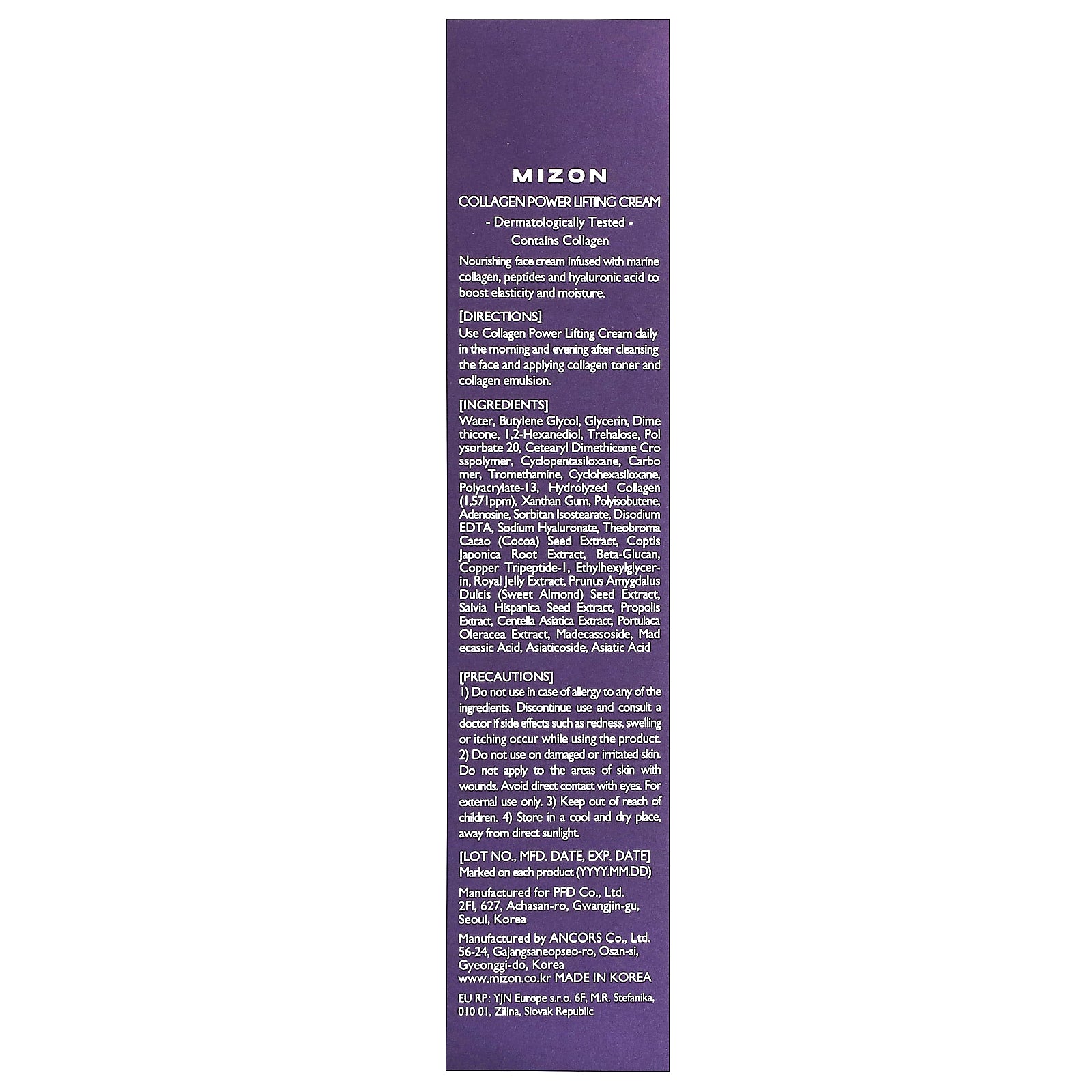 Foto 4 pulgar | Crema Mizon Collagen Power Lifting 35 Ml - Venta Internacional.