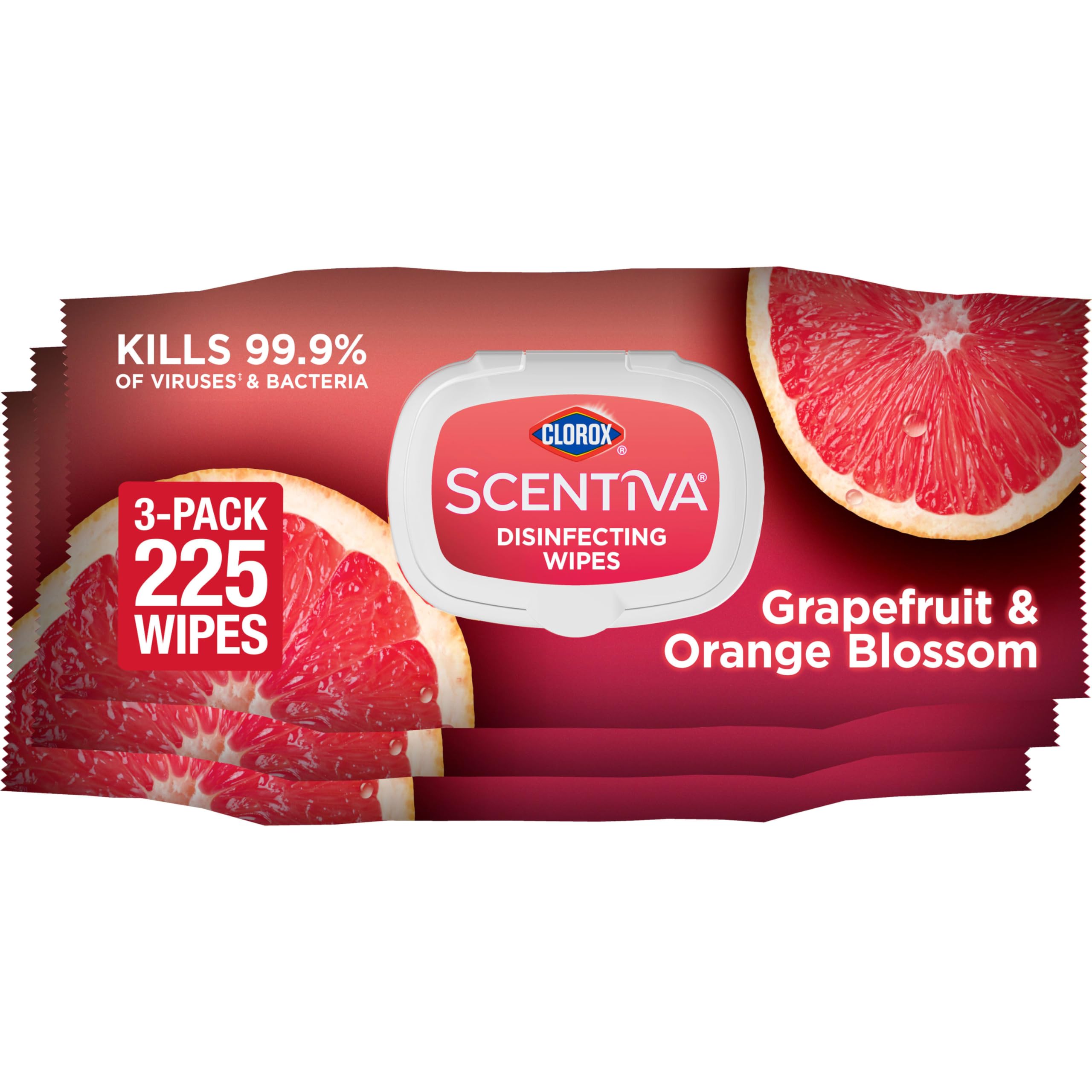 Toallitas Desinfectantes Clorox Scentiva Grapefruit Orange 225 Ct - Venta Internacional.