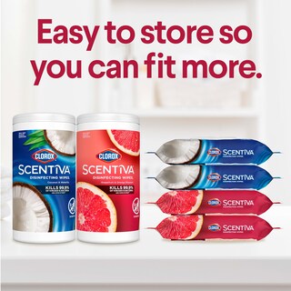Foto 7 | Toallitas Desinfectantes Clorox Scentiva Grapefruit Orange 225 Ct - Venta Internacional.