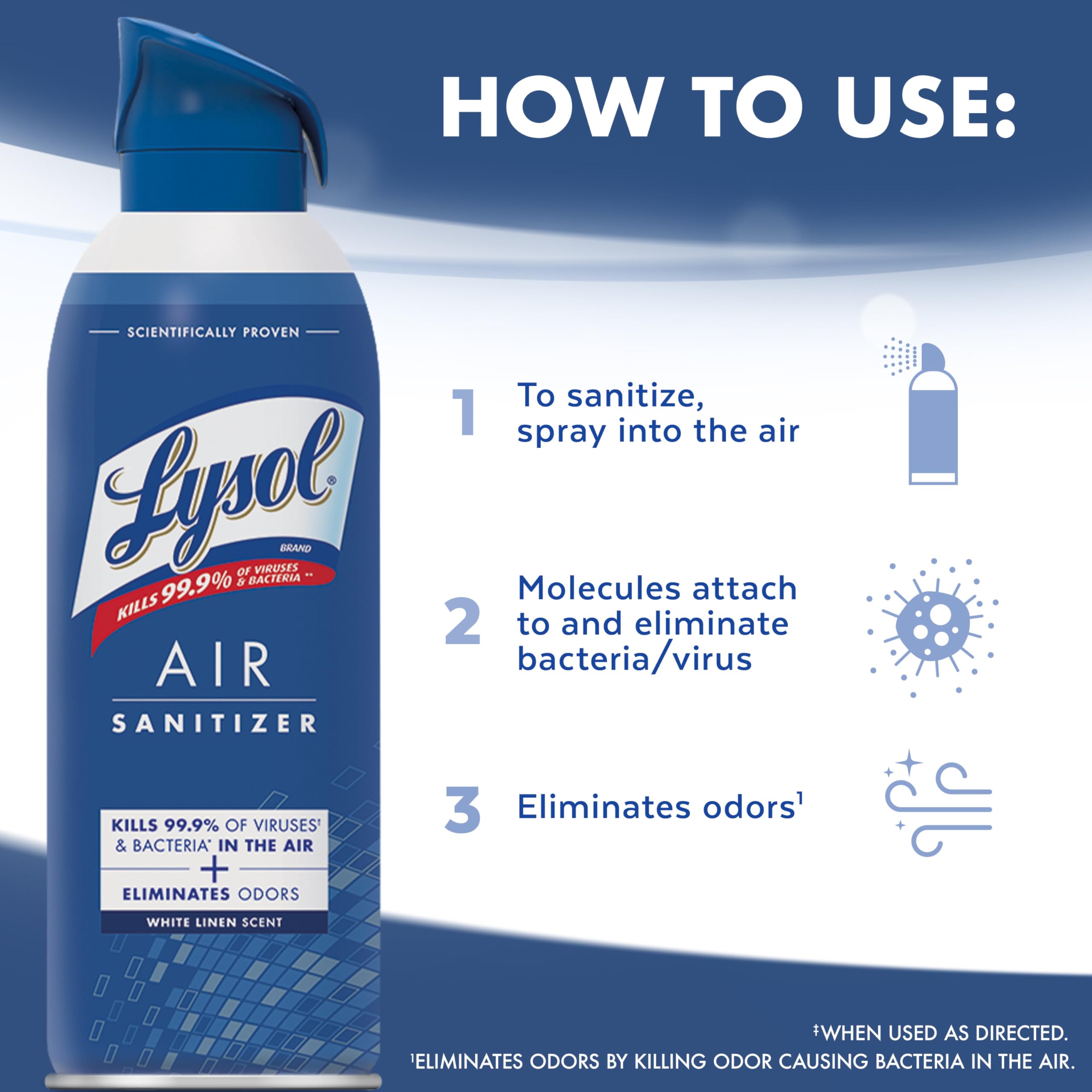 Foto 7 pulgar | Spray Desinfectante De Aire Lysol White Linen Spray  300 Ml (paquete De 3) - Venta Internacional.
