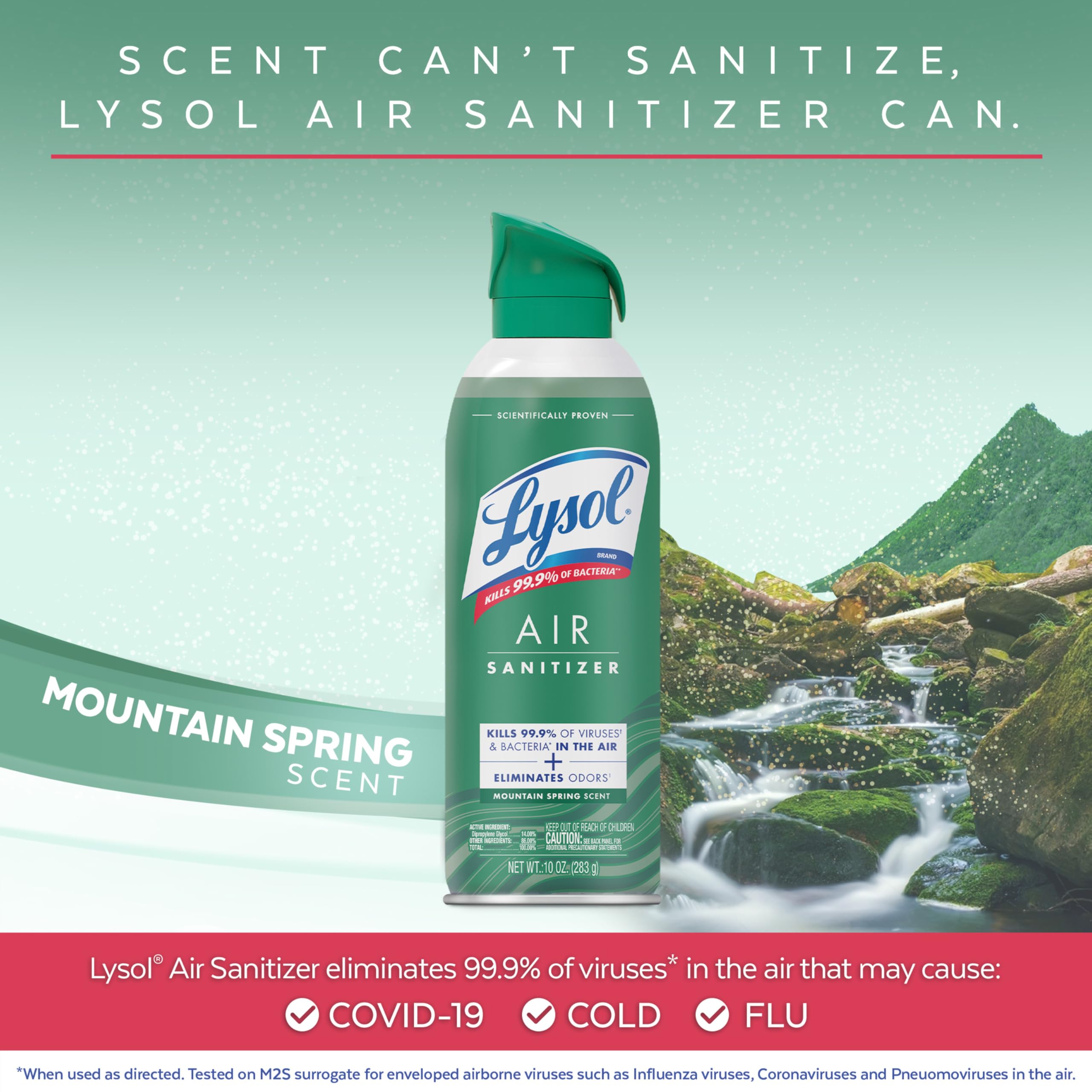 Foto 3 pulgar | Spray Desinfectante De Aire Lysol Mountain Spring Scent 300 Ml X3 - Venta Internacional.