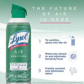 Foto 3 | Spray Desinfectante De Aire Lysol Mountain Spring Scent 300 Ml X3 - Venta Internacional.