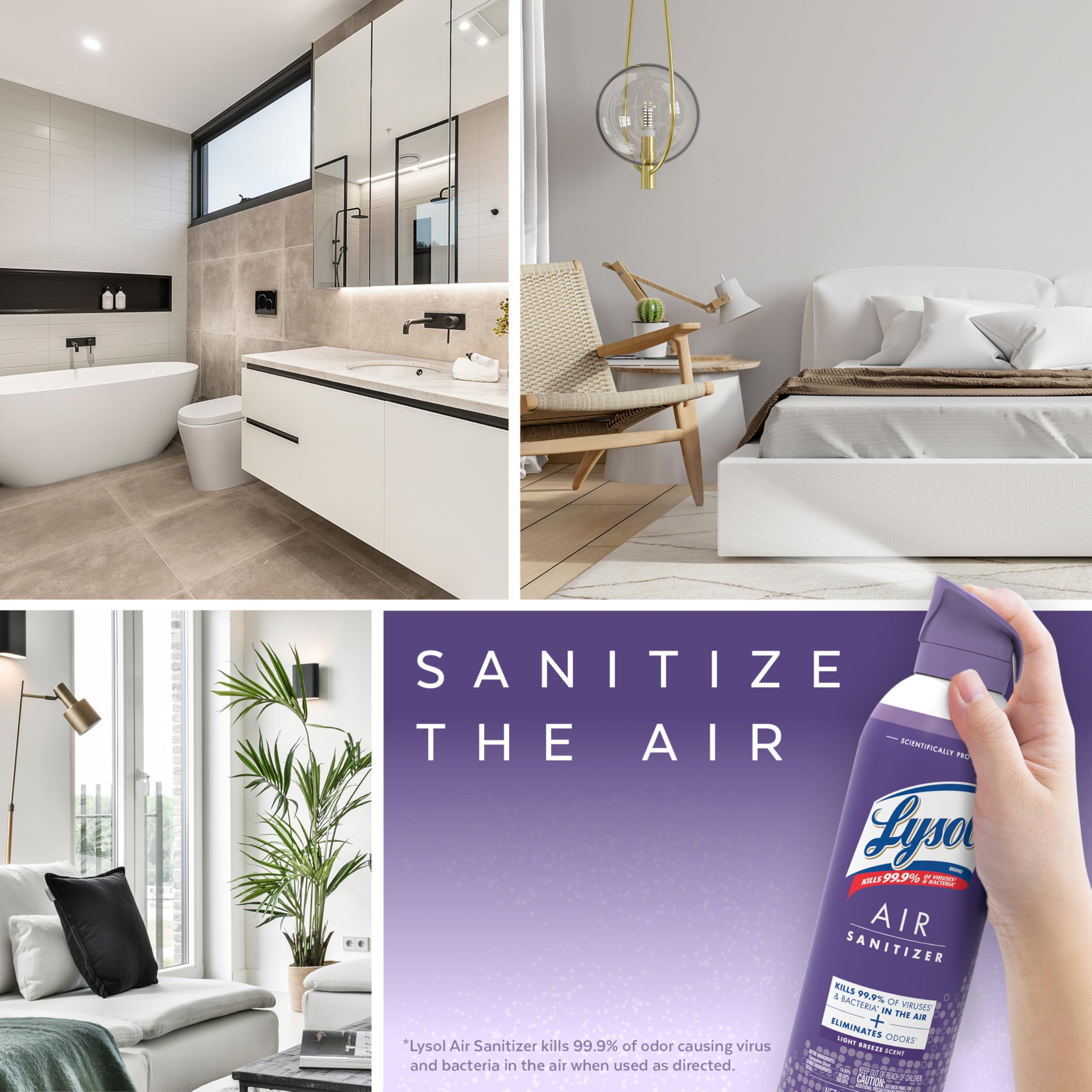 Foto 5 pulgar | Spray Desinfectante De Aire Lysol Light Breeze Scent 300 Ml (paquete De 3) - Venta Internacional.
