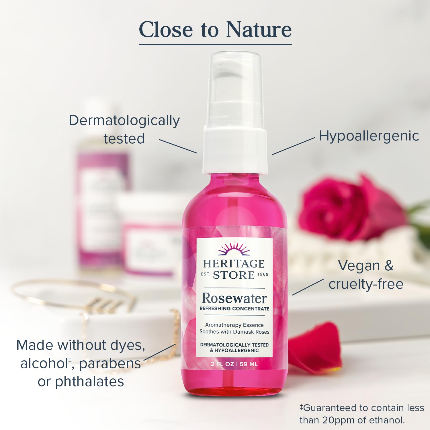 Foto 5 pulgar | Concentrado De Agua De Rosas Heritage Store  Aromaterapia  60 Ml - Venta Internacional.