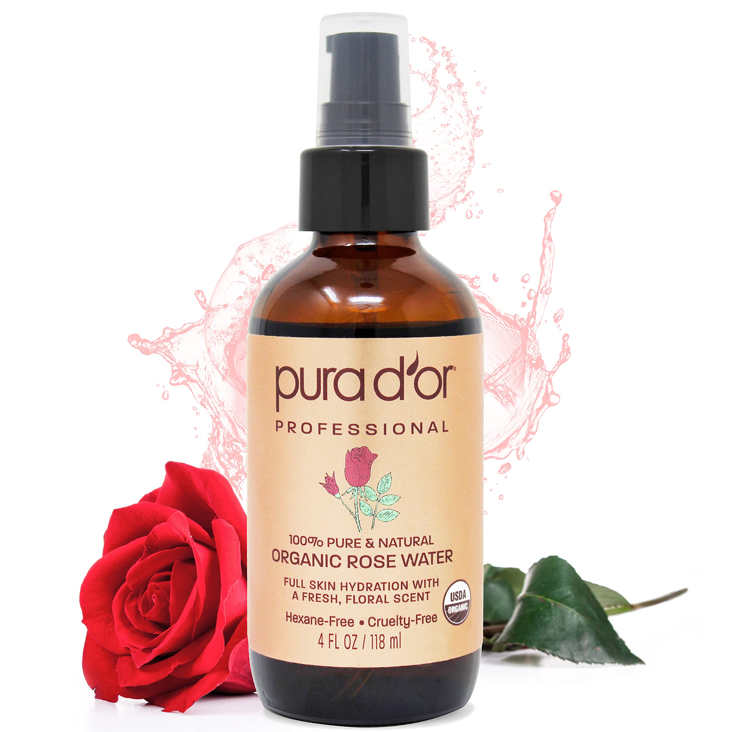 Foto 1 | Tónico De Agua De Rosas Pura D'or Organic Eau Fraiche 118 Ml - Venta Internacional.