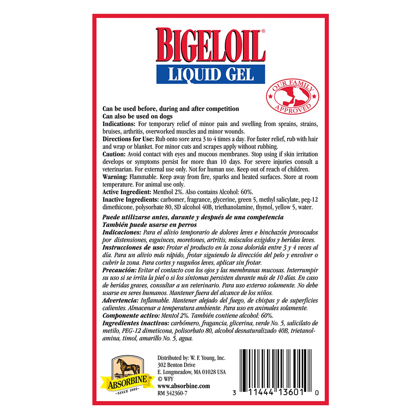 Foto 3 pulgar | Liniment Gel Absorbine Bigeloil Para Dolor Muscular 414 Ml - Venta Internacional.