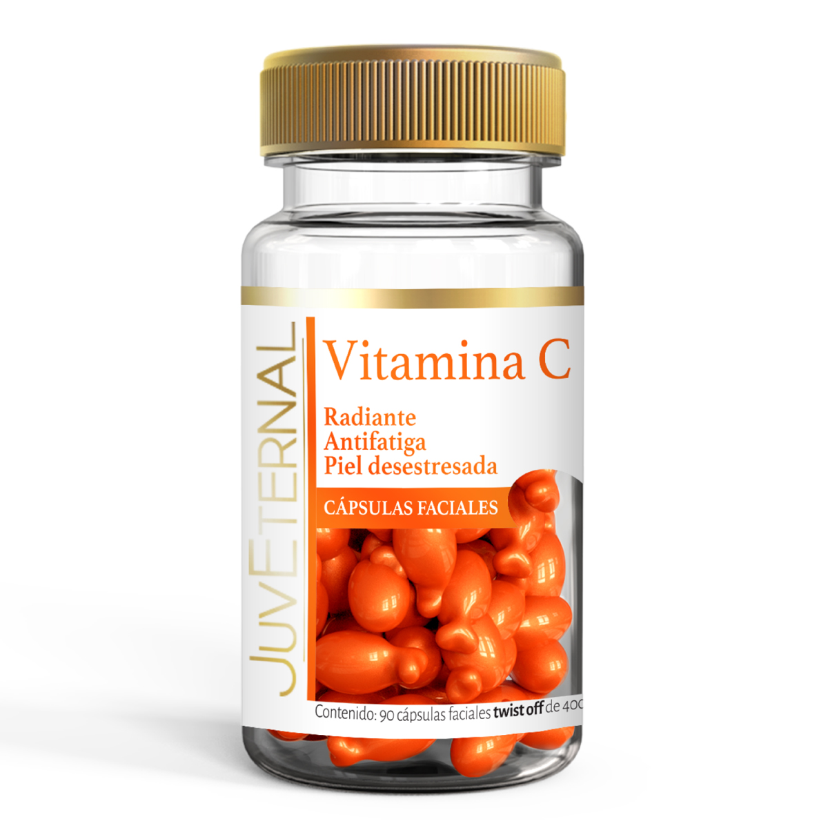 Cápsulas Faciales de Vitamina C Juveternal 90 Cápsulas Faciales Twist Off  400 Mg C/u