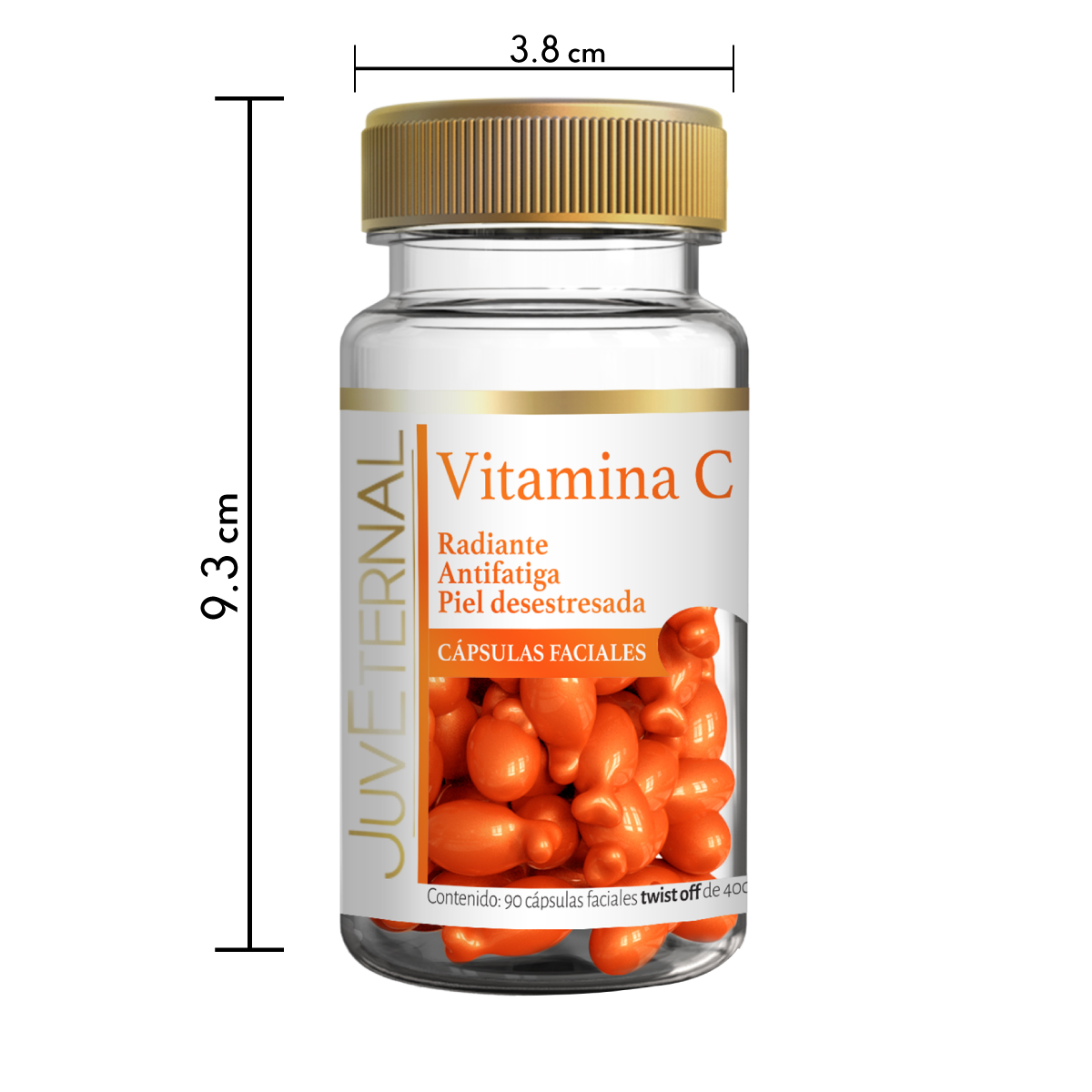 Foto 7 | Cápsulas Faciales de Vitamina C Juveternal 90 Cápsulas Faciales Twist Off  400 Mg C/u