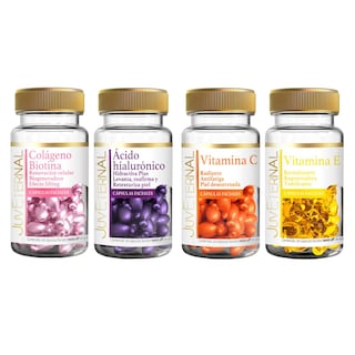 Foto 1 | Cápsulas Faciales JUVETERNAL Colágeno Biotina + Ácido Hialurónico + Vitamina E + Vitamina C Kit 4