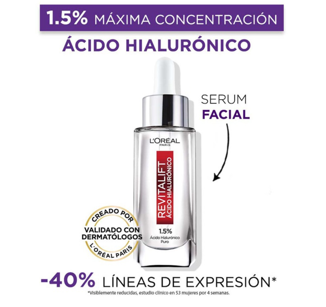 Foto 3 pulgar | Kit de Ácido Hialurónico y Uv Defender L'oréal Paris