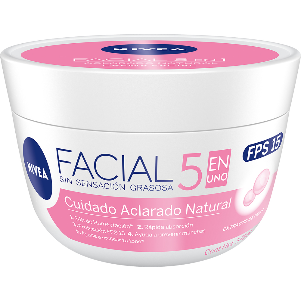 Foto 2 pulgar | Crema Facial Nivea 5 en 1 Aclarado Natural 375 ml