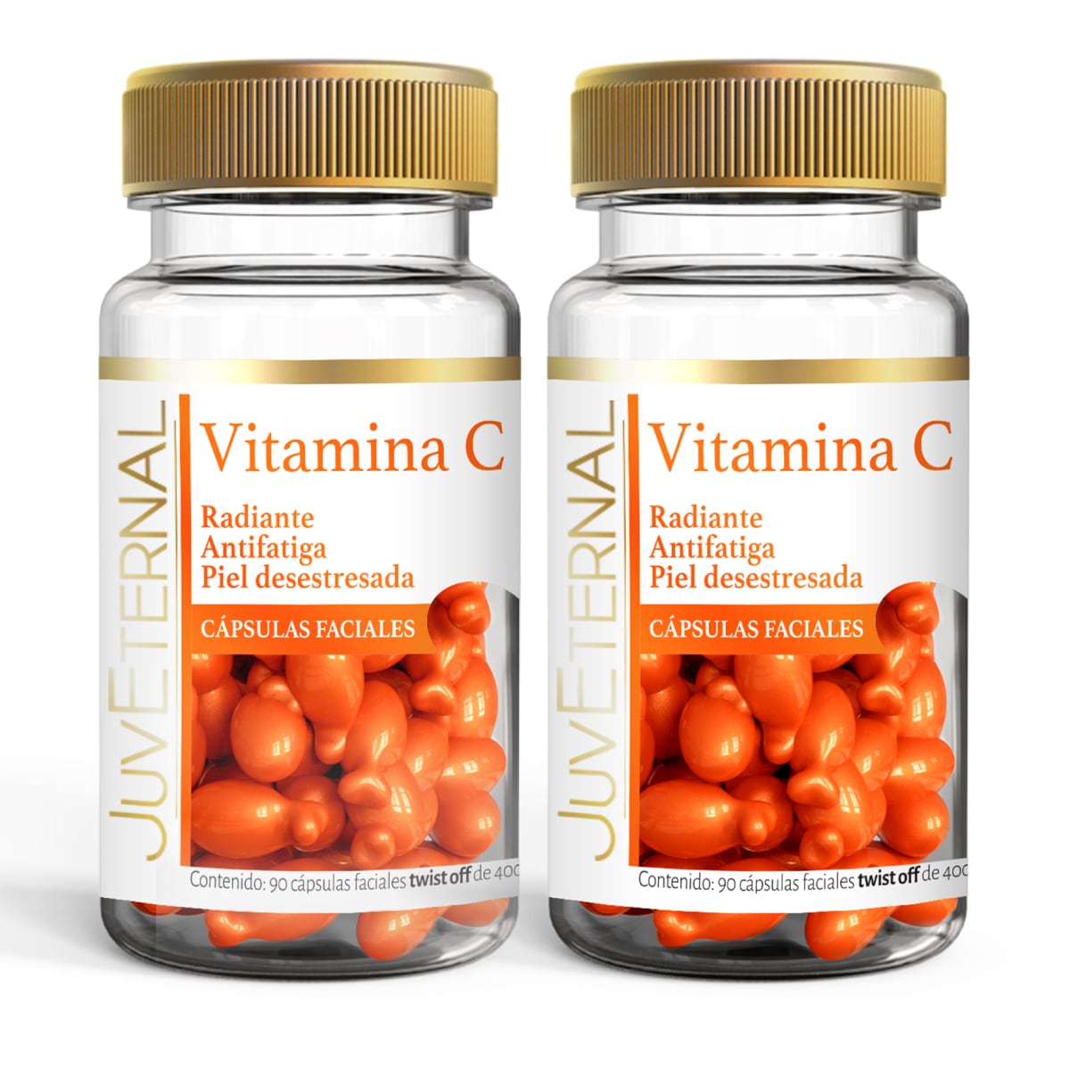 Cápsulas Faciales de Vitamina C Juveternal 2 Botellas con 90 Cápsulas C/U $399