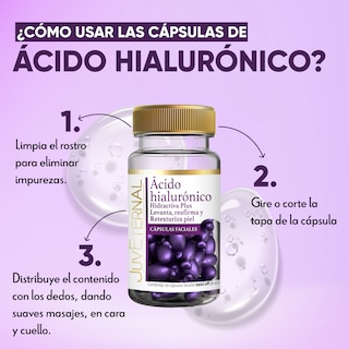 Foto 3 | Dúo Cápsulas Faciales Vitamina C Juveternal Cápsulas Faciales Ácido Hialúronico 90 Cáps c/u Antioxidante