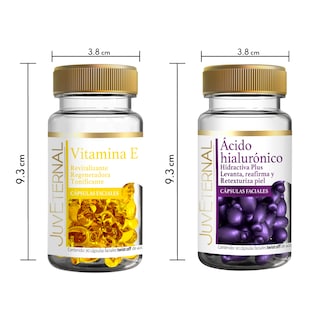 Foto 8 | Dúo Cápsulas Faciales Vitamina E Ácido Hialurónico Juveternal 90 Cápsulas Revitaliza y Regenera la Piel