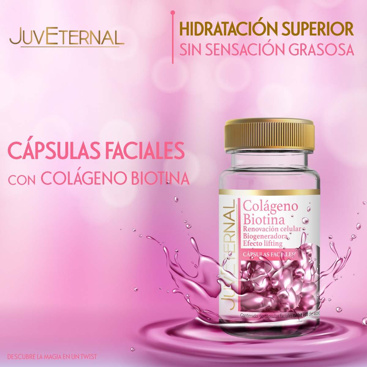 Foto 3 pulgar | Cápsulas Faciales Colágeno Biotina Juveternal Paquete 3 Pizas 90 Cápssulas c/u Efecto Lifting Biogenerador