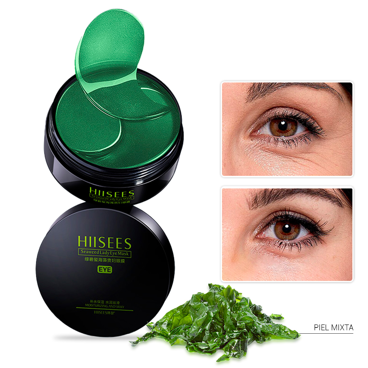 Parches Antiarrugas Hidratantes Para Ojos Todo Tipo De Piel Verde Mixta