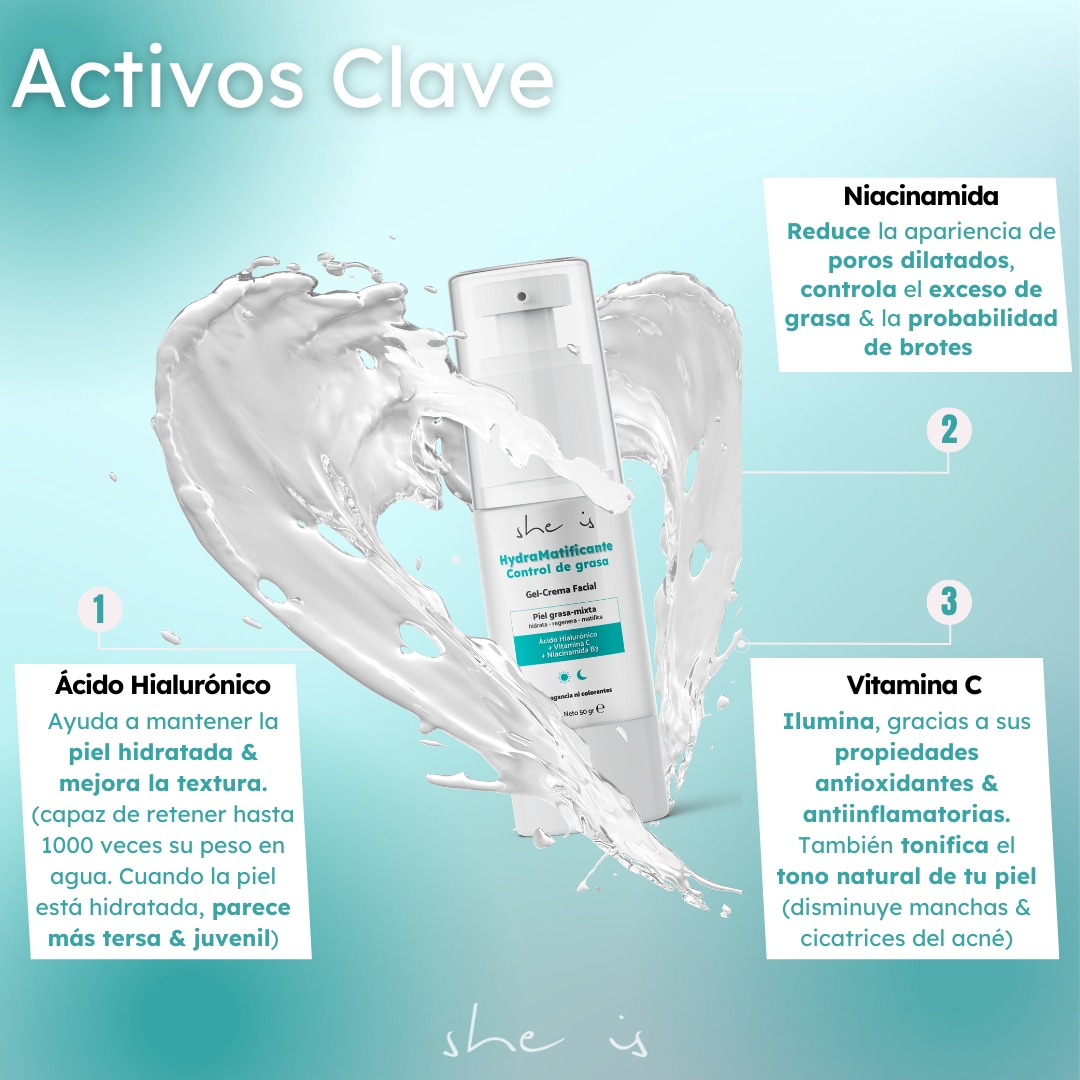 Foto 7 pulgar | Kit Facial She is Skincare Control de Grasa Gel-crema + Espuma Dermolimpiadora