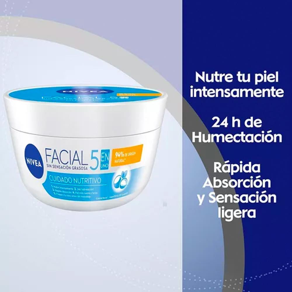 Foto 4 pulgar | Crema Facial Nivea 5 en 1 Cuidado Nutritivo 375 ml