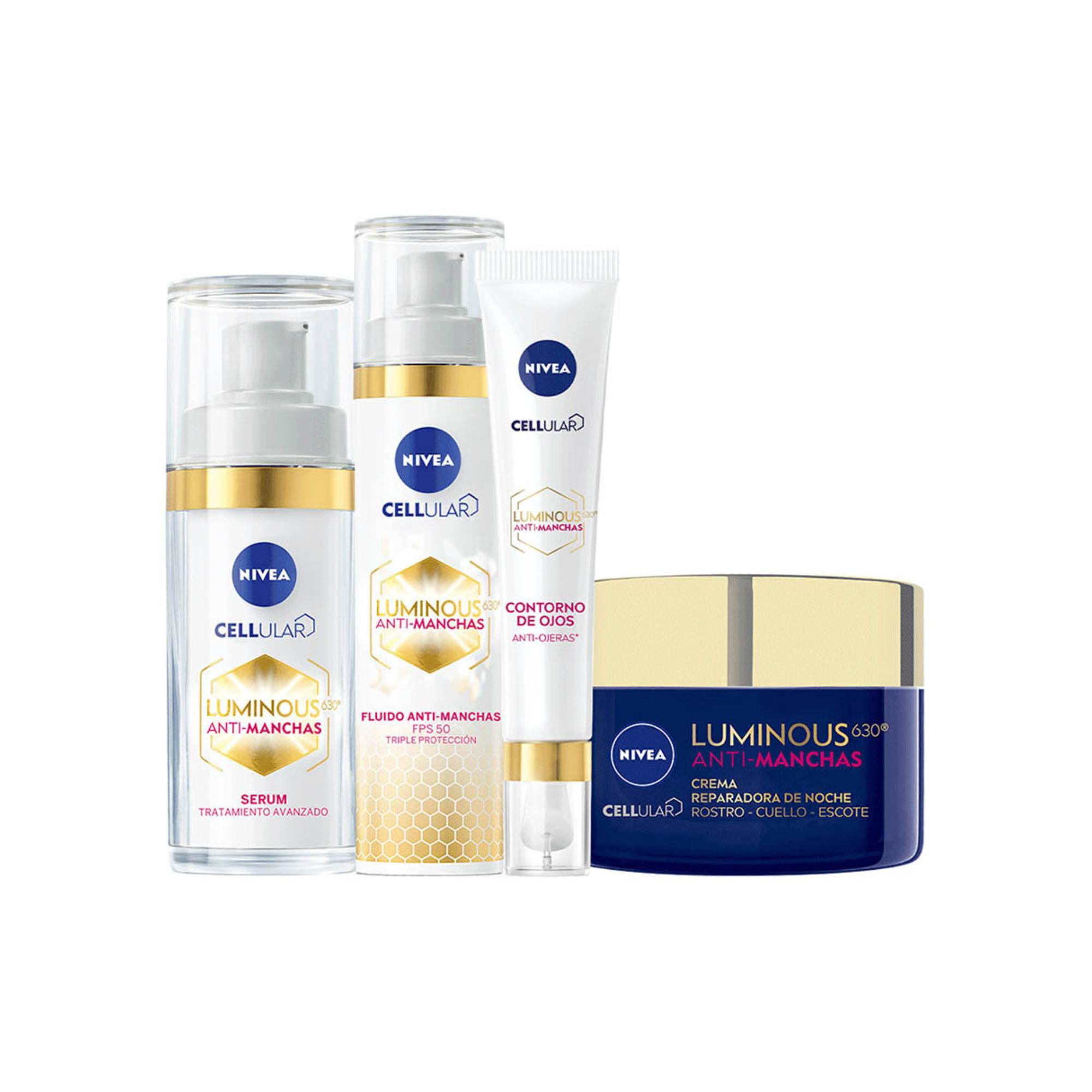 Rutina Facial Nivea Cellular Luminous 630 Antimanchas 4 Piezas