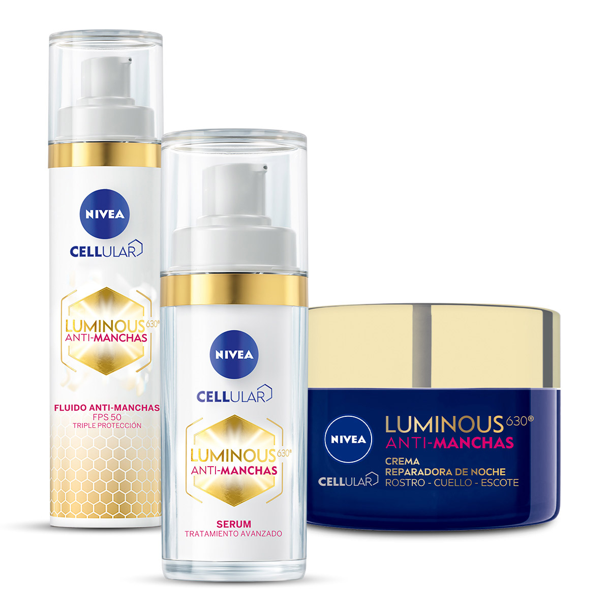 Foto 2 pulgar | Set de Nivea Luminous Fluido Serum y Crema Facial de Noche