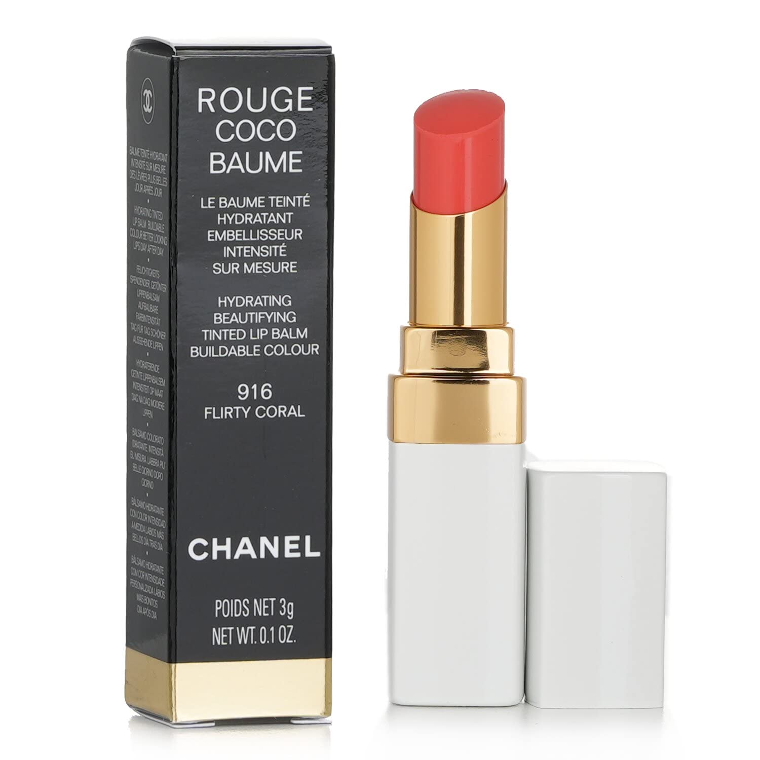 Foto 3 pulgar | Bálsamo Labial Chanel Rouge Coco Baume 916 Flirty Coral 3 Ml - Venta Internacional.