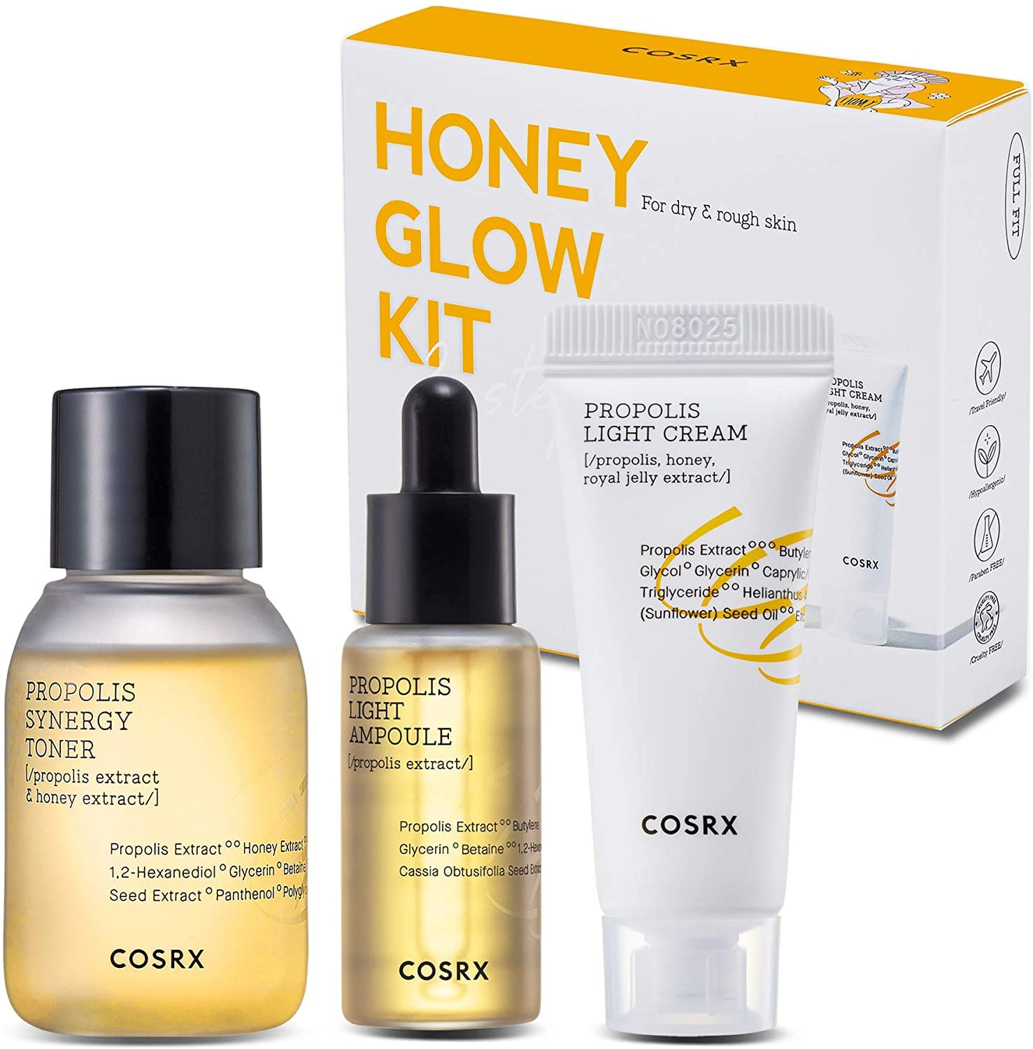 Set De Cuidado De La Piel Cosrx Honey Glow Con Tónico Facial, Sérum Y Crema - Venta Internacional.