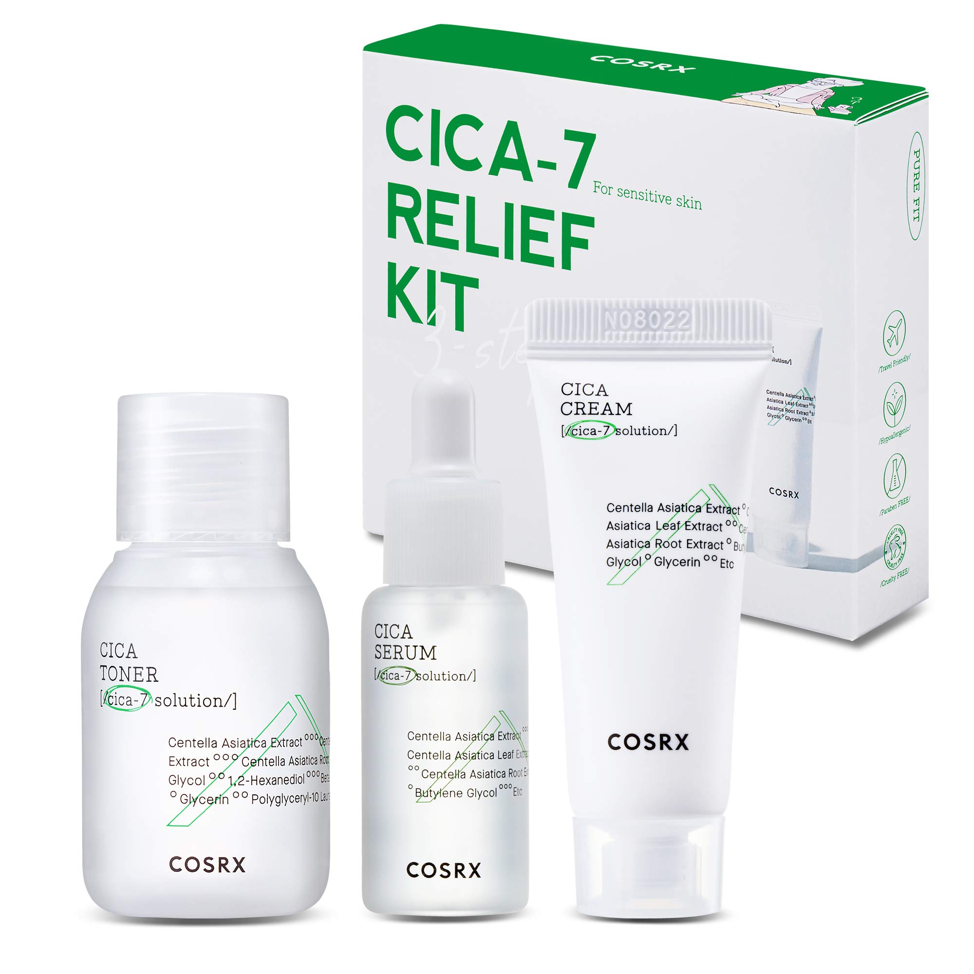 Set De Cuidado De La Piel Cosrx Cica Relief Con Tónico, Sérum Y Crema - Venta Internacional.