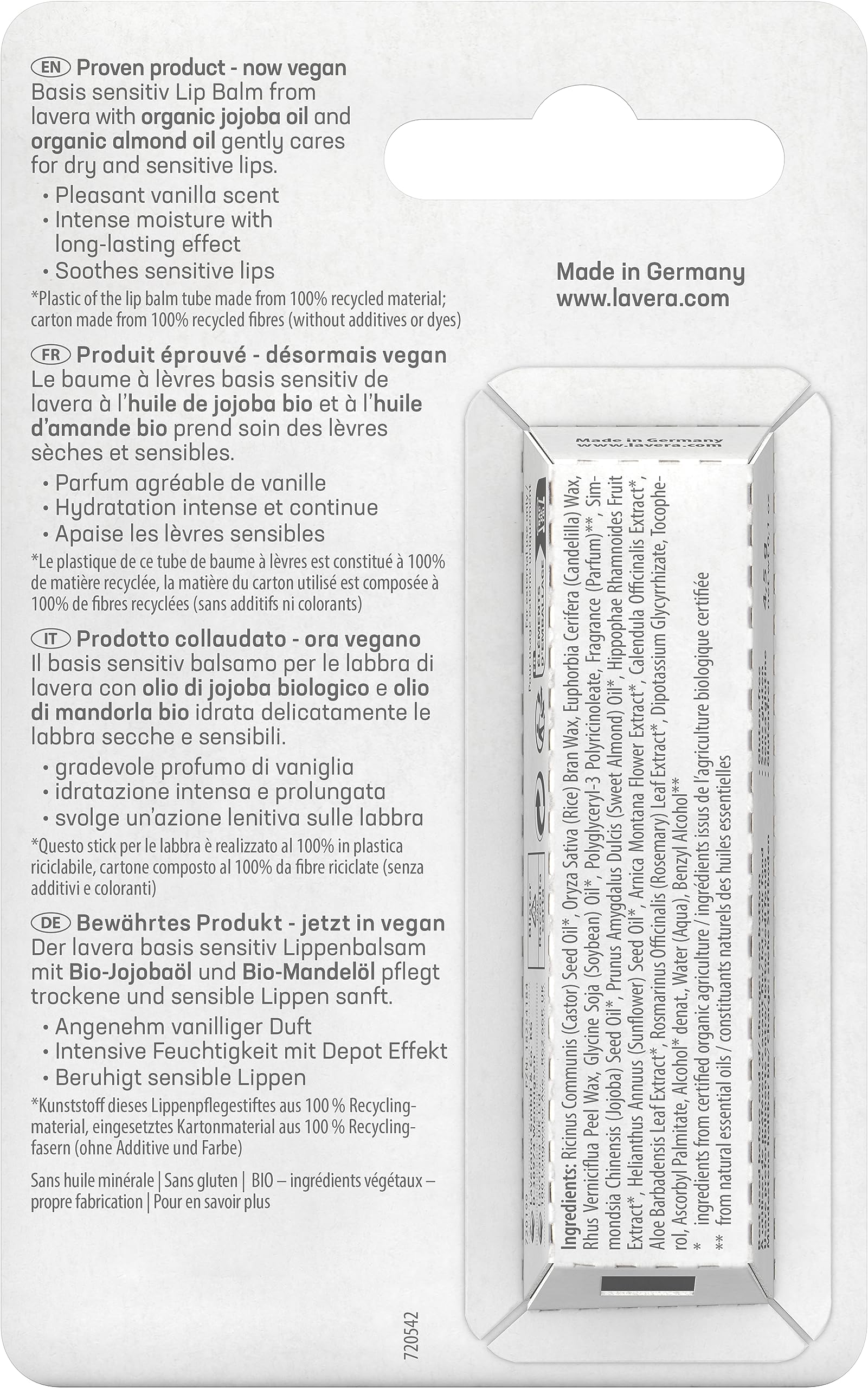 Foto 5 pulgar | Bálsamo Labial Lavera Basis Sensitive Para Labios Sensibles Vegan - Venta Internacional.