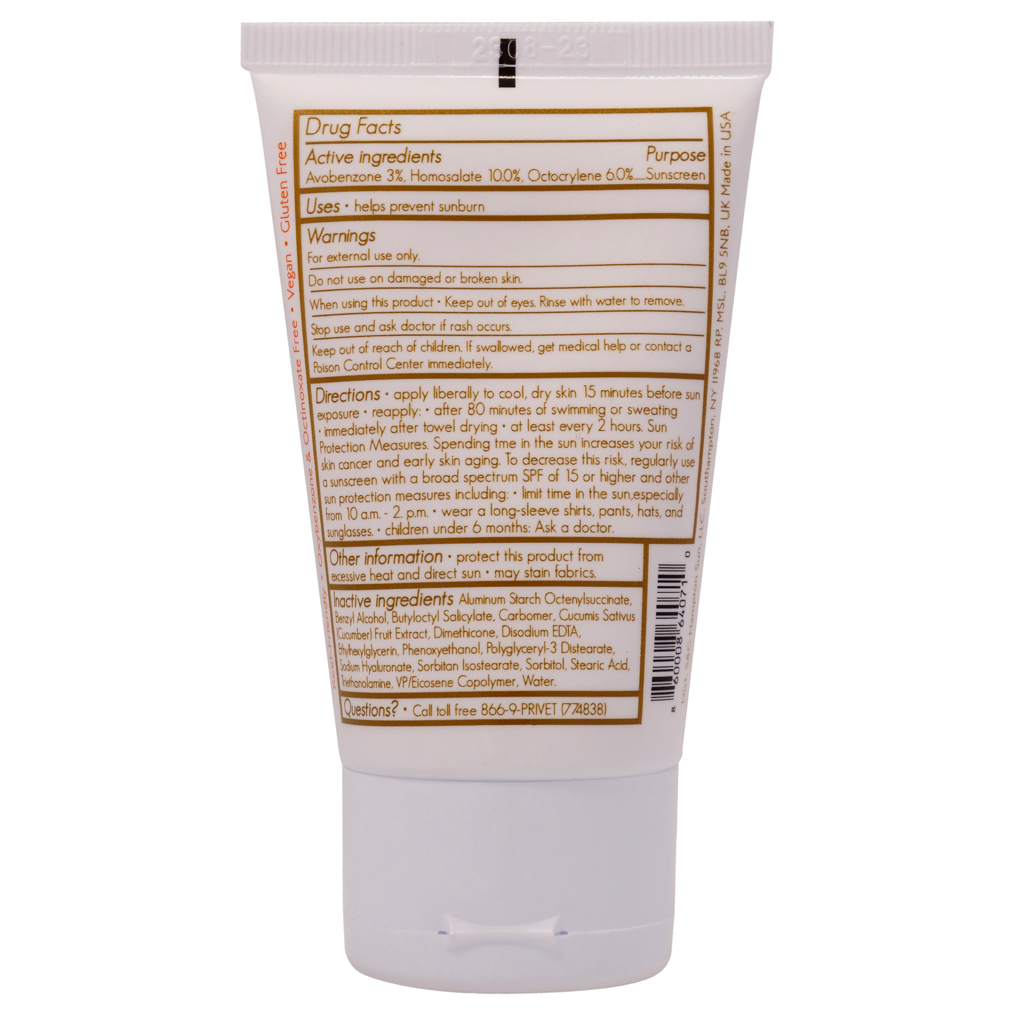 Foto 3 pulgar | Crema Facial Hampton Sun Wrinkle Control Spf 45 60 Ml Unisex - Venta Internacional.