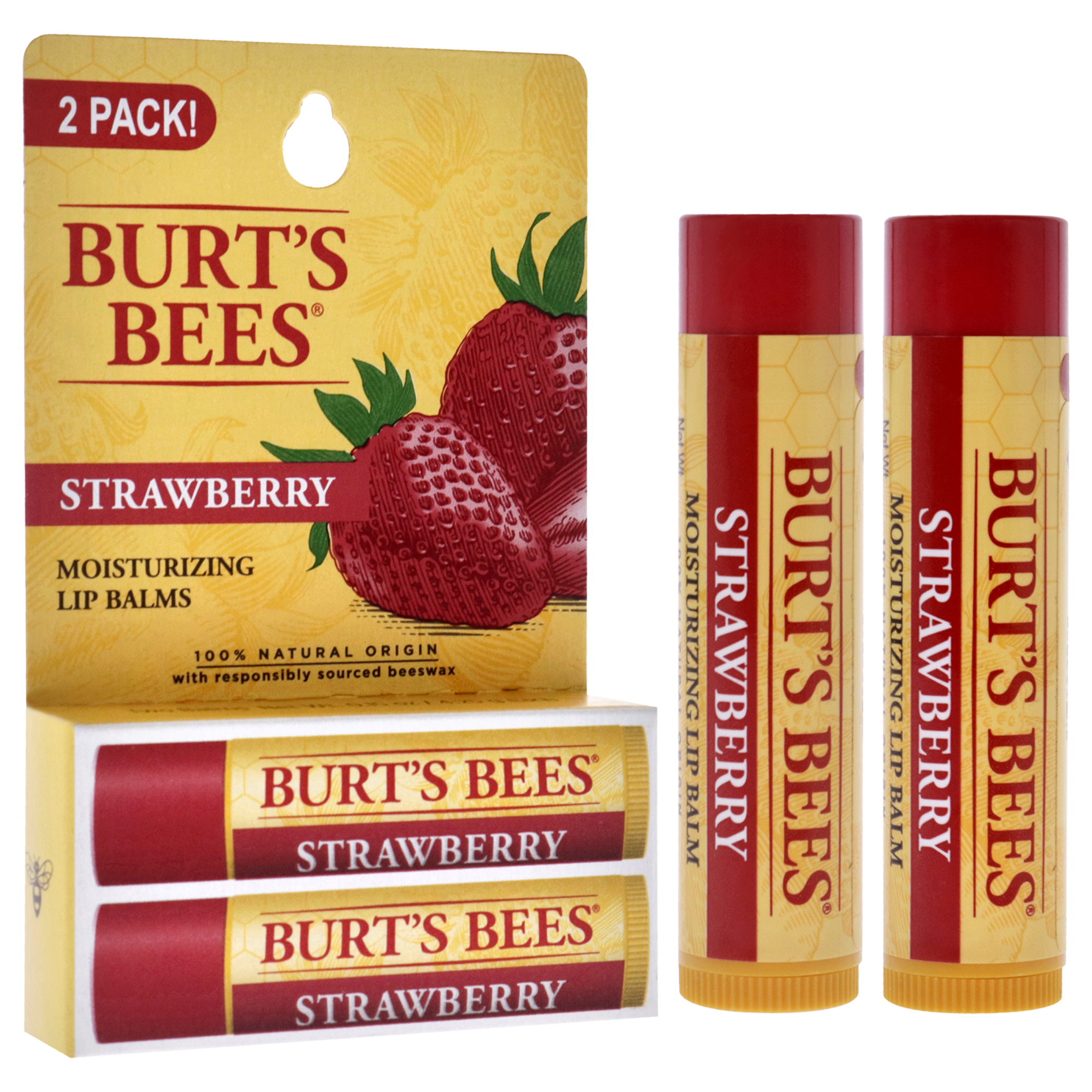 Foto 3 pulgar | Bálsamo Labial Burts Bees Strawberry 2 Piezas-Venta Internacional