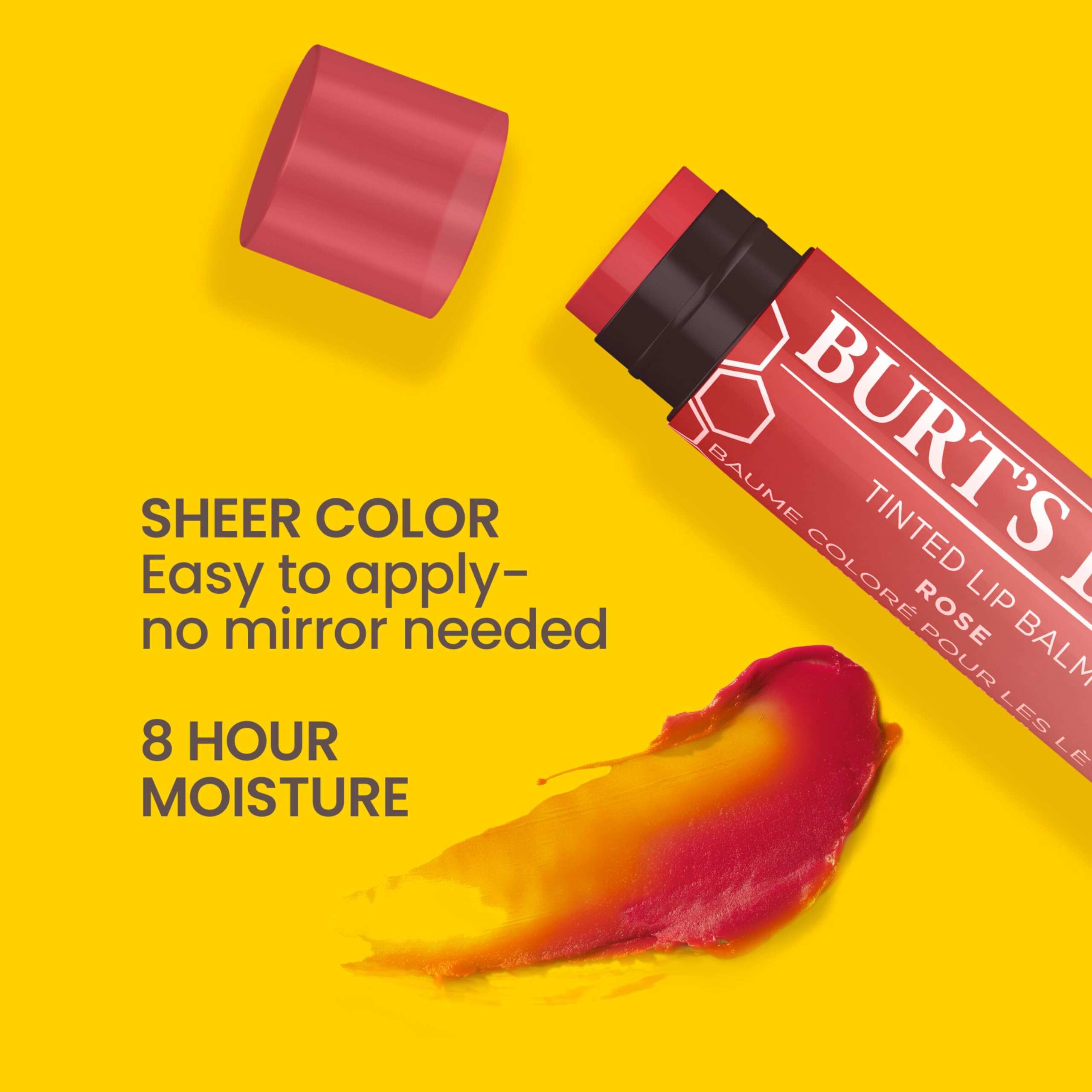 Foto 4 pulgar | Bálsamo Labial Con Color Burt's Bees Rose, 4,25 Ml, 100% Natural - Venta Internacional.