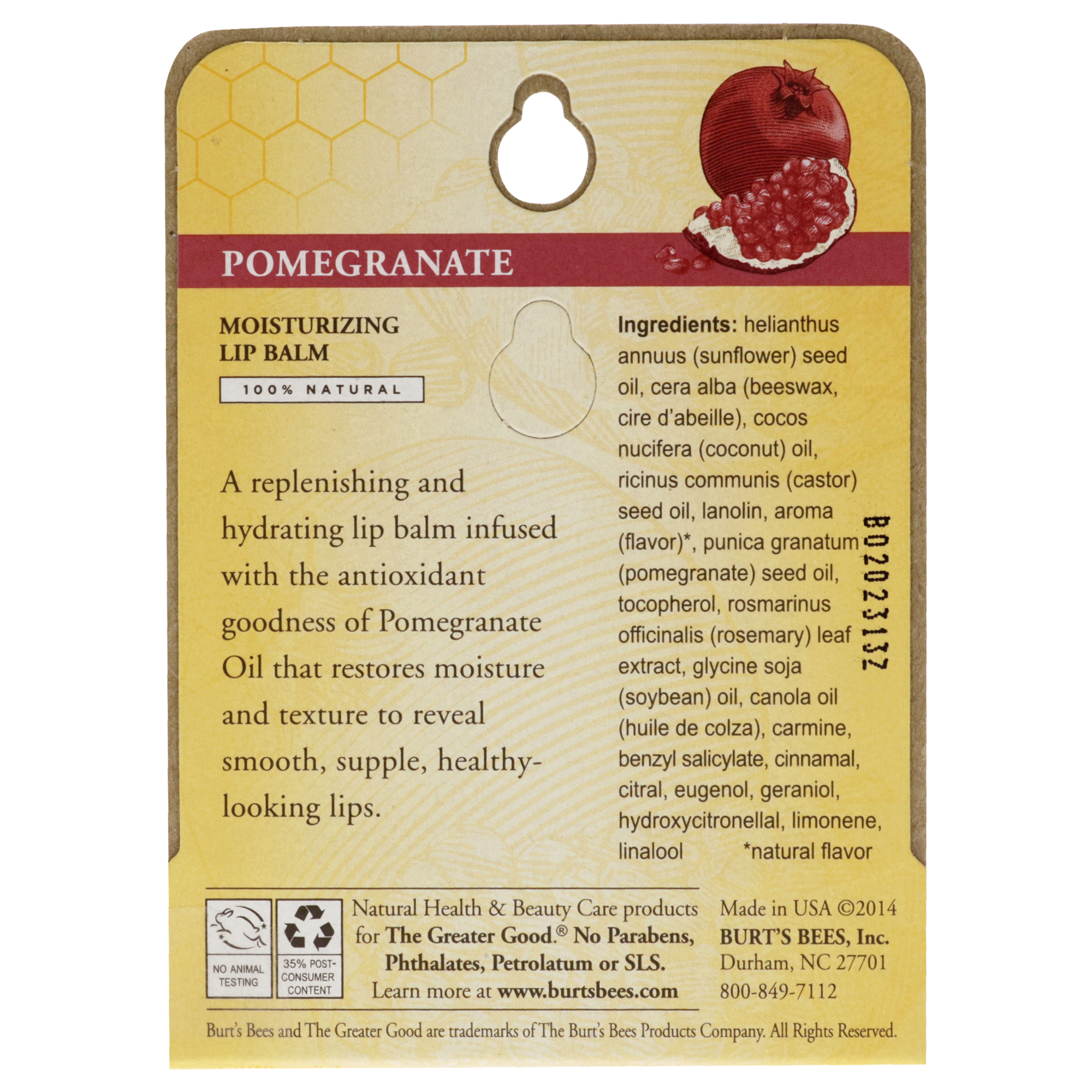 Foto 6 pulgar | Bálsamo Labial Burts Bees Pomegranate Hidratante, 4,4 Ml - Venta Internacional.