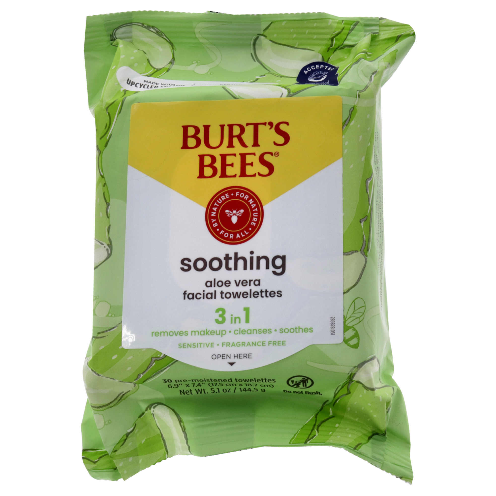 Foto 2 pulgar | Toallitas Limpiadoras Faciales Burts Bees Sensitive Skin 30 Uni - Venta Internacional.