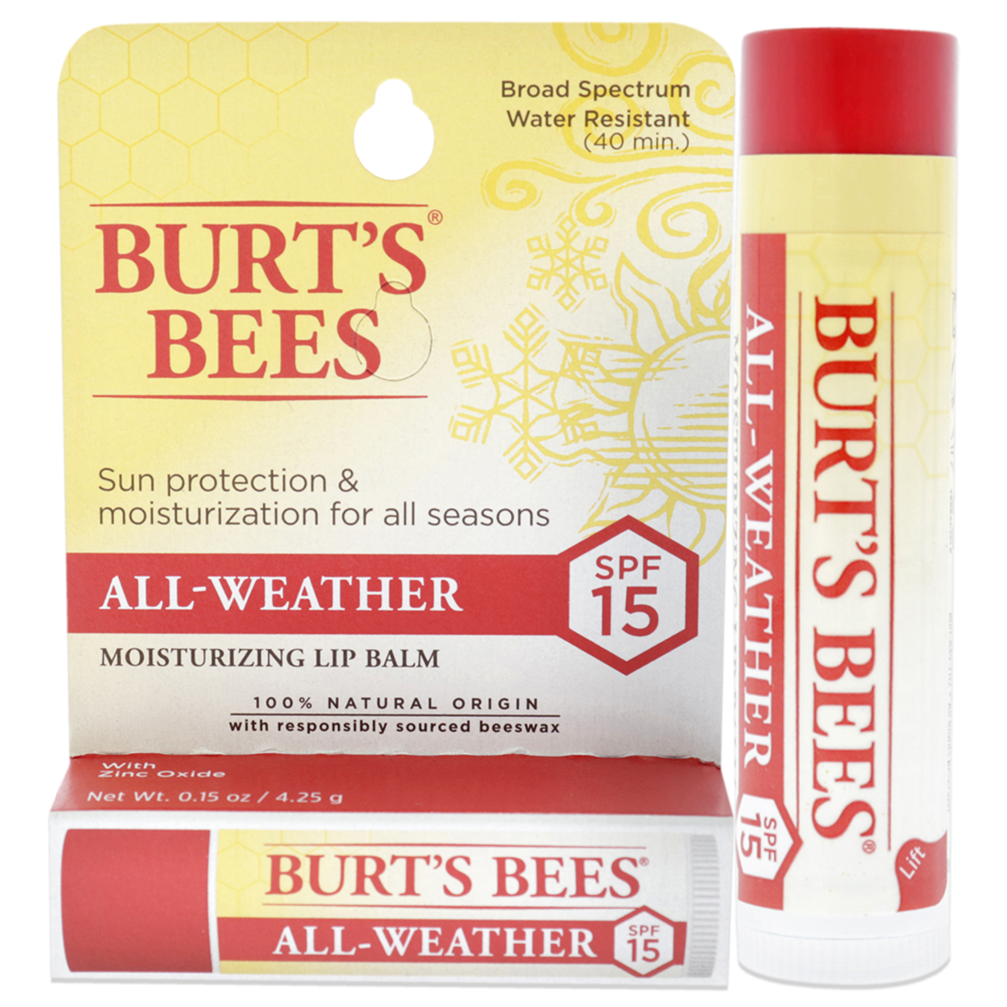 Bálsamo Labial Burts Bees Hidratante Para Todo Tipo De Clima Spf 15 - Venta Internacional.