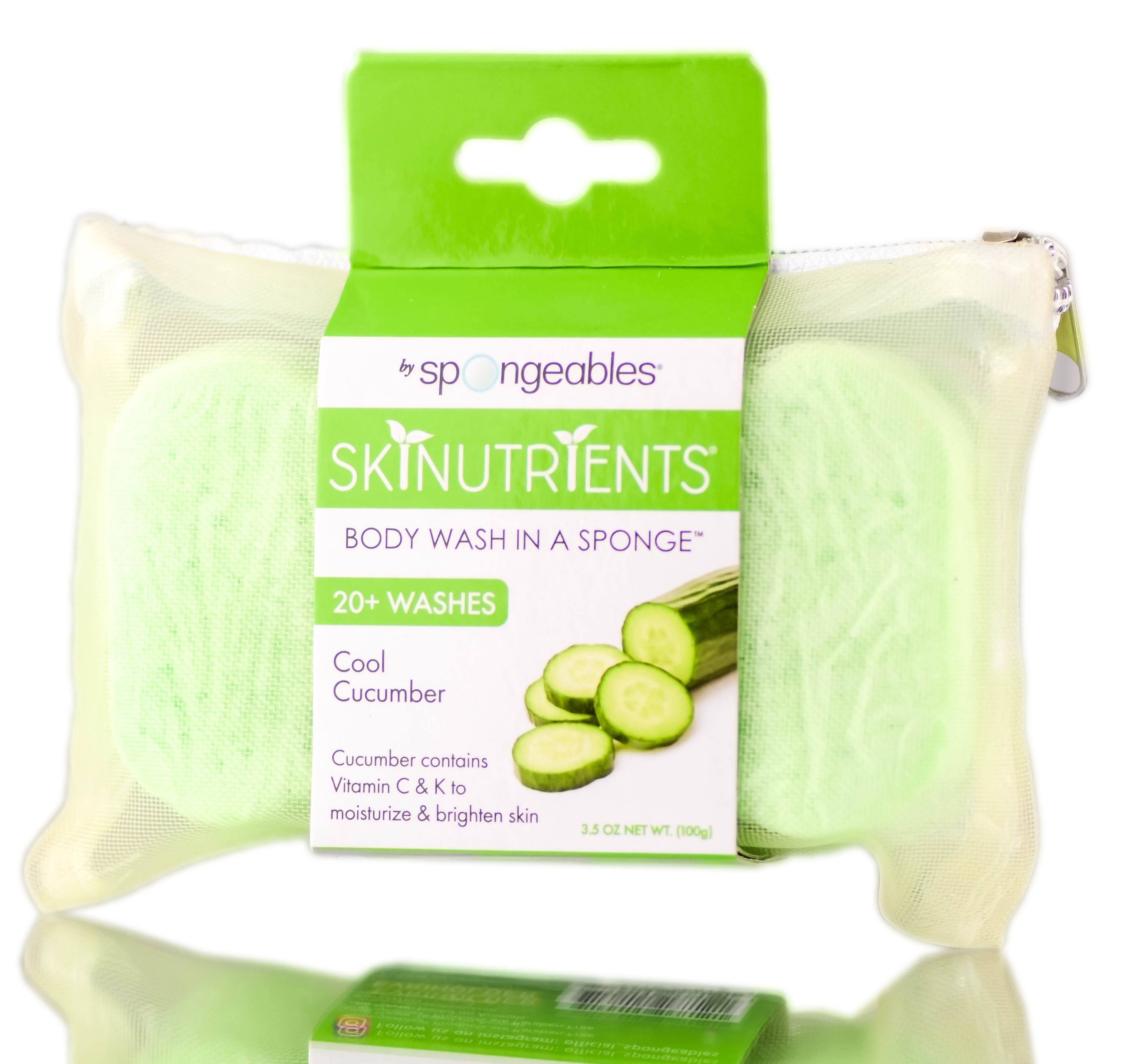 Esponja De Gel De Baño Spongeables Skin Nutrients Cool Cucumber - Venta Internacional.